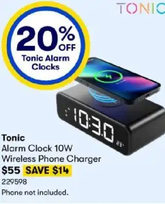 Tonic Alarm Clock 10W Wireless Phone Charger