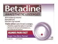Pharmacy Direct Betadine Anaesthetic Lozenges Berry 16 Pack offer