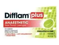 Pharmacy Direct Difflam Plus Sore Throat Lozenges + Anaesthetic Pineapple & Lime 16 Lozenges offer