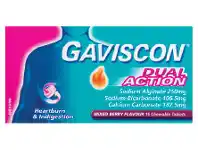 Pharmacy Direct Gaviscon Dual Action Mixed Berry Tablets 16 Pack offer