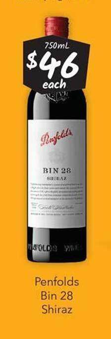 Cellarbrations Penfolds bin 28 shiraz offer