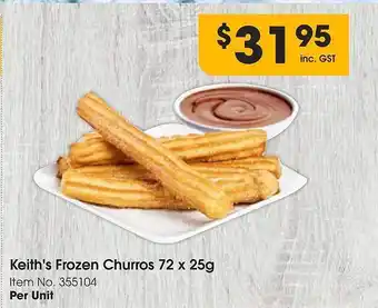 Campbells Wholesale Keith's frozen churros offer