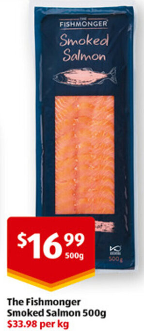 ALDI The Fishmonger Smoked Salmon 500g offer