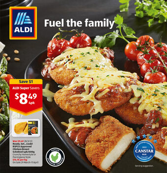 ALDI Ready, Set...Cook! RSPCA Approved Chicken Breast Schnitzel 4pk / 600g offer