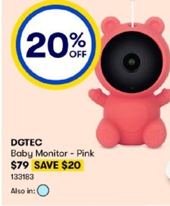 BIG W DGTEC Baby Monitor - Pink offer