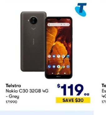 BIG W Telstra Nokia C30 32GB 4G - Grey offer