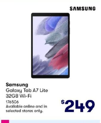 BIG W Samsung Galaxy Tab A7 Lite 32gb Wi-Fi offer