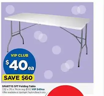 Spartys sft folding table