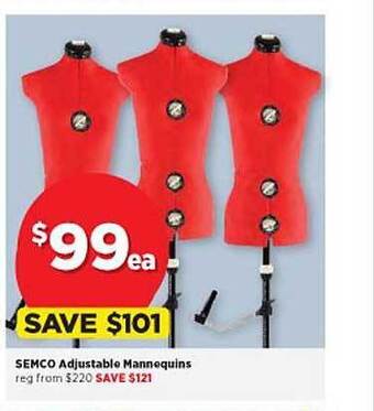 Spotlight Semco adjustable mannequins offer