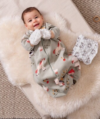 Spotlight Print & plain nursery fleece offer