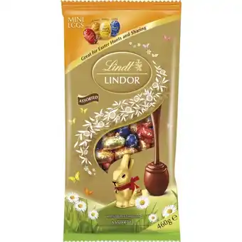 BIG W Lindt lindor assorted mini chocolate easter eggs 460g offer