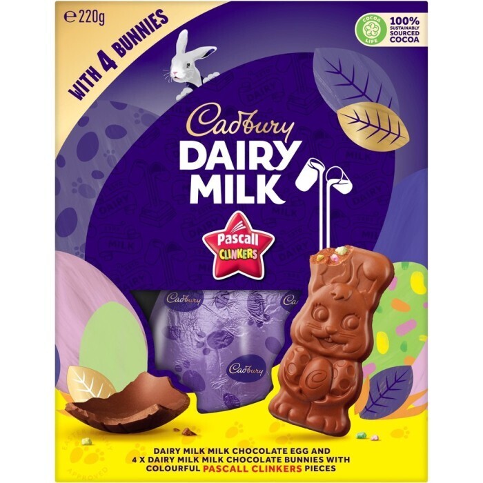 Cadbury dairy milk clinker bunny gift box 220g offer at BIG W