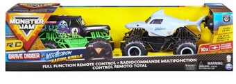 Kmart 2 pack monster jam full function remote control 2.4ghz grave digger vs megalodon racing rivals offer