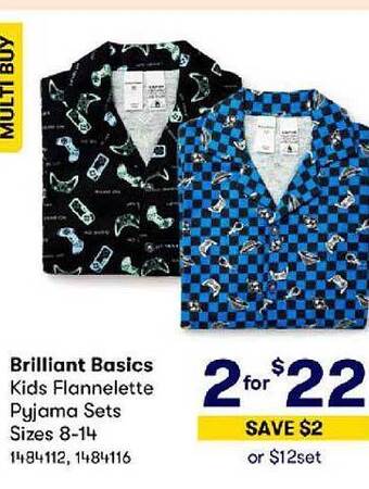 BIG W Brilliant basics kids flannelette pyjama sets offer