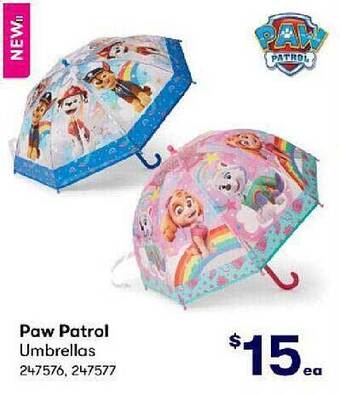 BIG W Paw patrol umbrellas offer