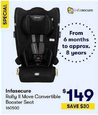 BIG W Infasecure rally ii move convertible booster seat offer