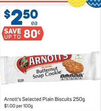 Foodland Arnott's selected plain biscuits offer