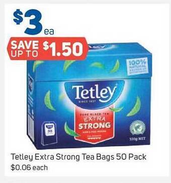 Foodland Tetley extra strong tea bags offer