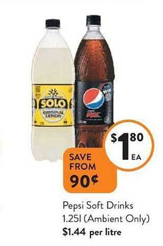 Foodworks Pepsi soft drinks offer