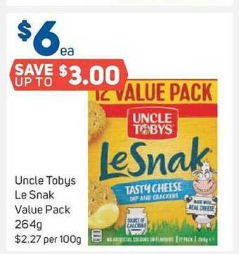 Foodland Uncle tobys le snak value pack offer