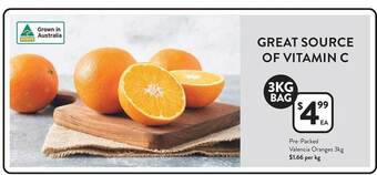 Foodworks Valencia oranges offer