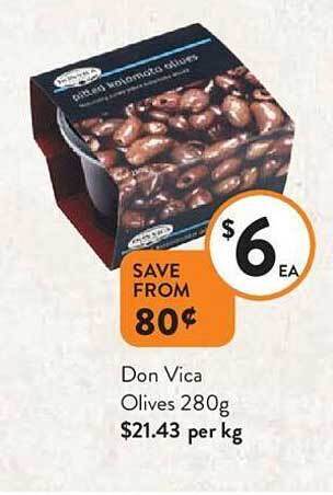 Foodworks Don vica olives offer