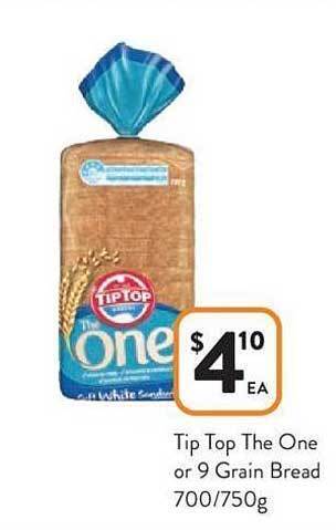 Foodworks Tip top the one or 9 grain bread offer