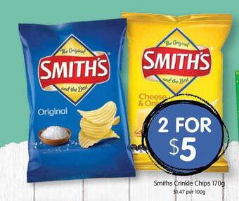 Spudshed Smiths crinkle chips offer
