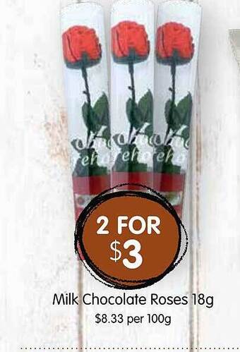 Spudshed Milk chocolate roses offer
