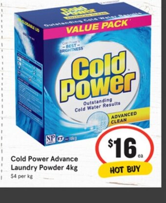 IGA Cold power advance laundry powder 4kg offer