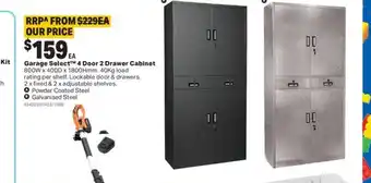 Mitre 10 Garage select 4 door 2 drawer cabinet offer