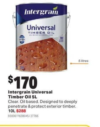 Intergrain Universal timber oil 5L