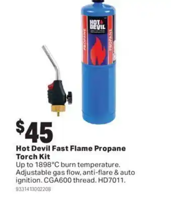 Mitre 10 Hot devil fast flame propane torch kit offer