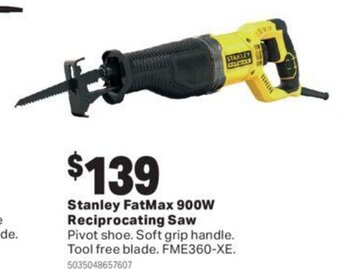 Mitre 10 Stanley fatmax 900w reciprocating saw offer
