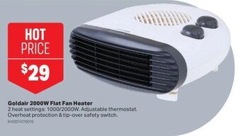Mitre 10 Goldair 2000w flat fan heater offer