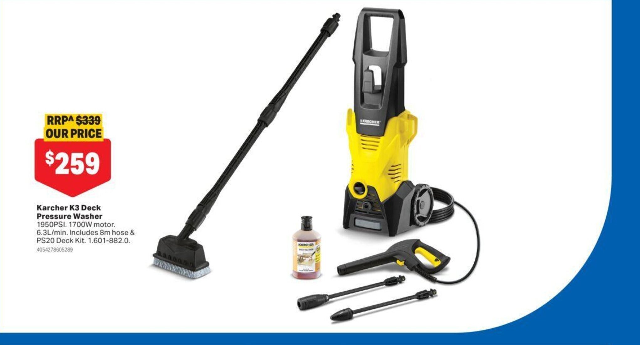 Karcher K3 deck pressure washer offer at Mitre 10