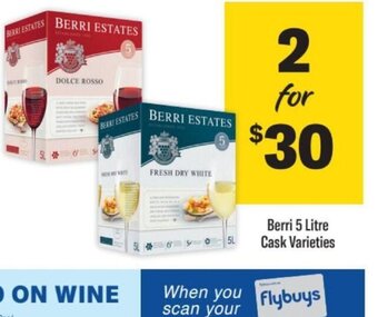 Liquorland Berri 5 litre cask varieties offer