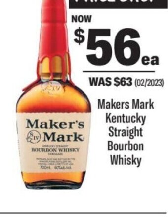 Liquorland Makers mark kentucky straight bourbon whisky offer