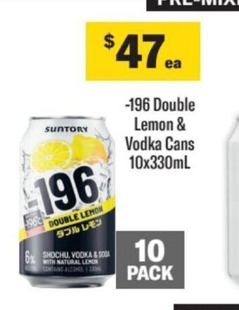 Liquorland 196 Double lemon & vodka cans offer