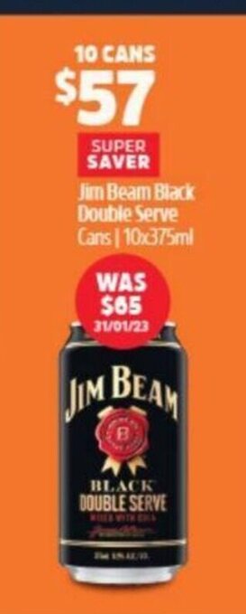 BWS Jim beam black double serve offer