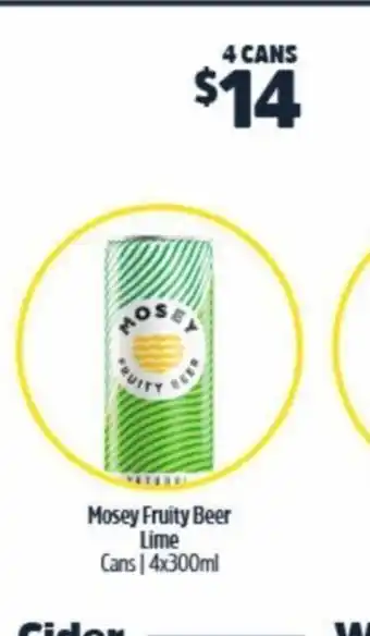 BWS Mosey fruity beer lime offer