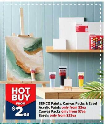 Spotlight Semco paints, canvas packs & easel offer