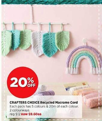 Spotlight Crafters choice recycled macrame cord offer