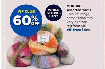 Spotlight Mondial assorted yarns offer