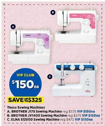 Spotlight Sewing machine brother or elna offer