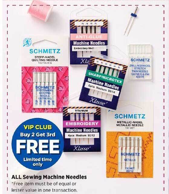 Sewing machine needles offer at Spotlight