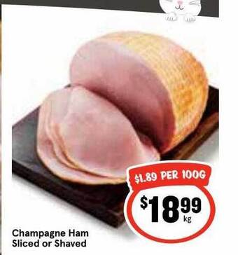 Ritchies Champagne ham sliced or shaved offer