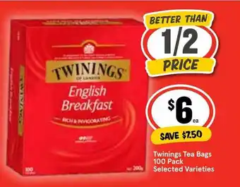 Ritchies Twinings tea bags 100 pack offer