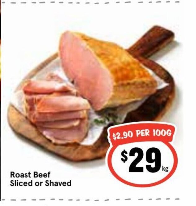 Roast Beef Sliced Or Shaved offer at IGA
