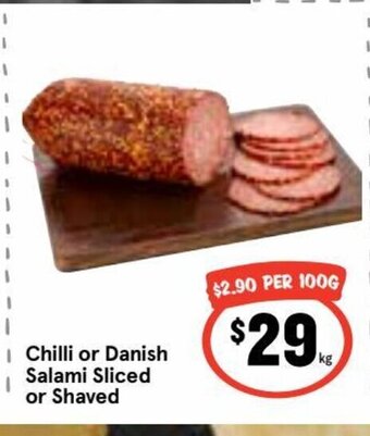 IGA Chilli Or Danish Salami Sliced Or Shaved offer